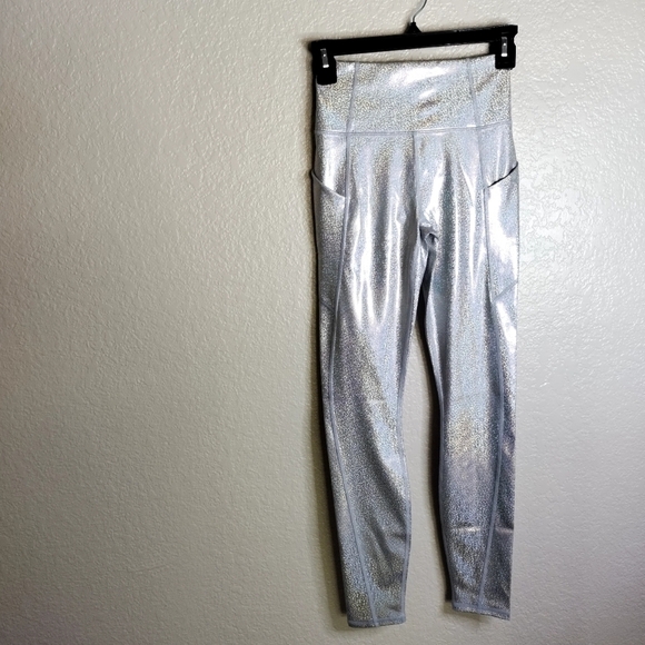 NWT Fabletics Oasis PureLuxe High-Waisted Legging in glitter hologram sz Xs - Picture 4 of 7